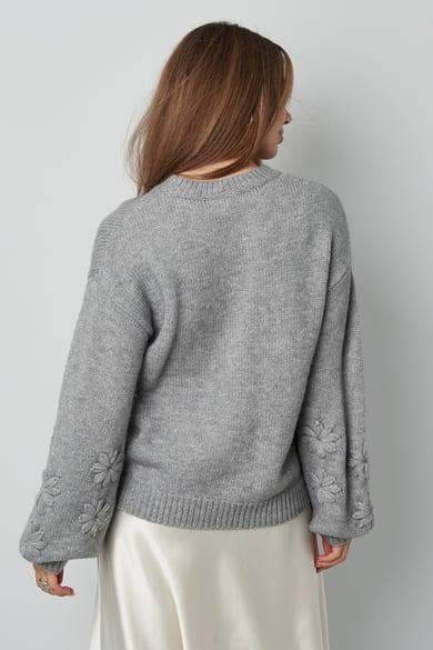 Bellissimo maglione dal tocco floreale - grigio h5 Immagine12